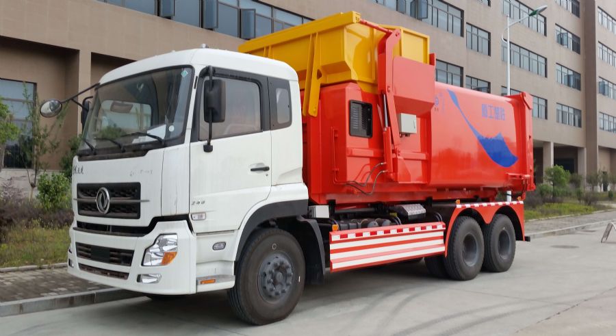 東風(fēng)天龍車(chē)廂可卸式垃圾車(chē)